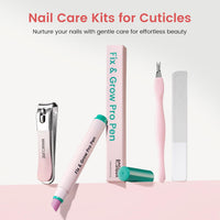 Ceramic Cuticle Oil Pusher Pen - Cuticle Remover Kit for Nails, Nail Care Tool with Nail Clipper Nail Buffer for Hangnails, Dry & Damaged Nails, Moisturize Strengthen Brighten